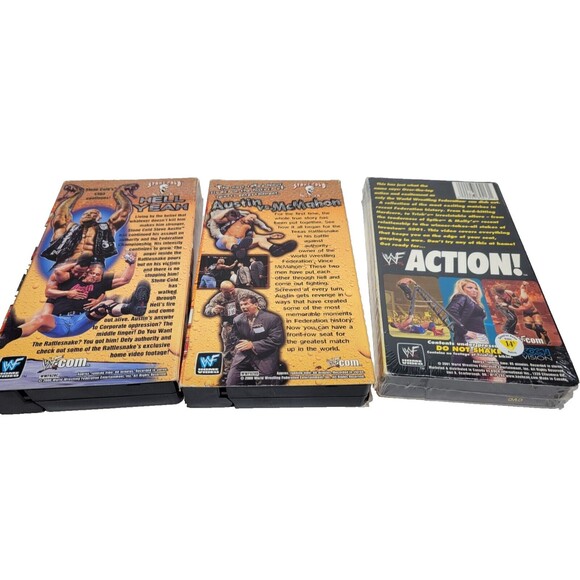 VHS Pro Wrestling Lot of 3 Tapes Stone Cold Steve Austin WWE WWF Trish Stratus - Picture 3 of 3